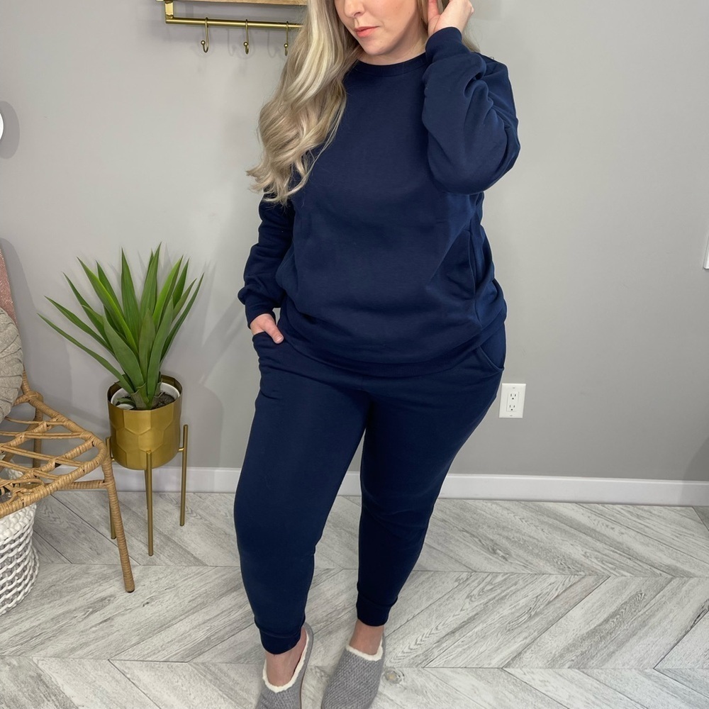 Navy Blue Sweatshirt and Joggers Set